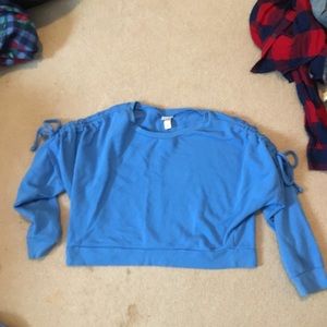 blue cropped sweater